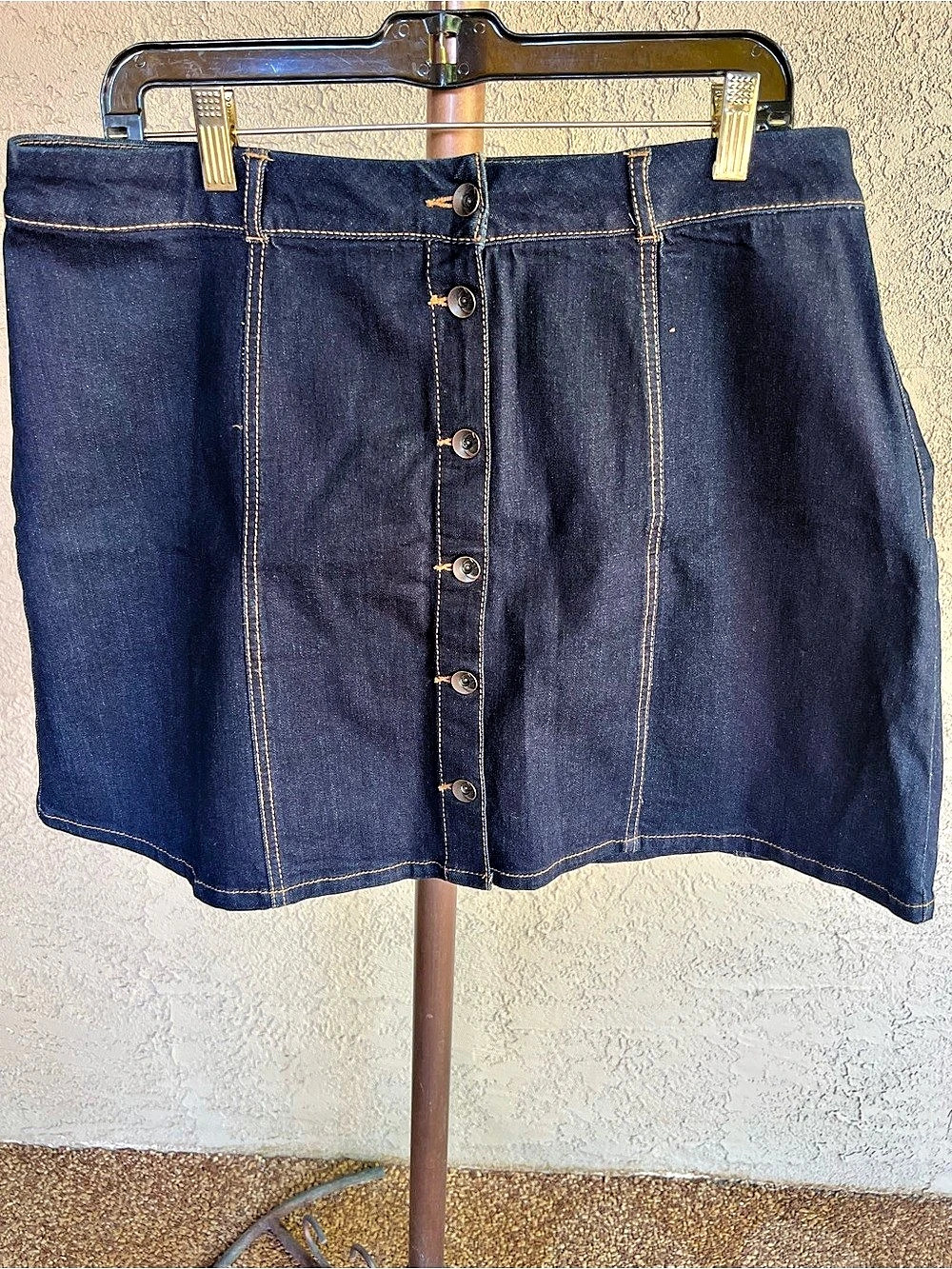 3 for $26 C Est. 1946 Blue Denim Button Front Mini Skirt Size 16